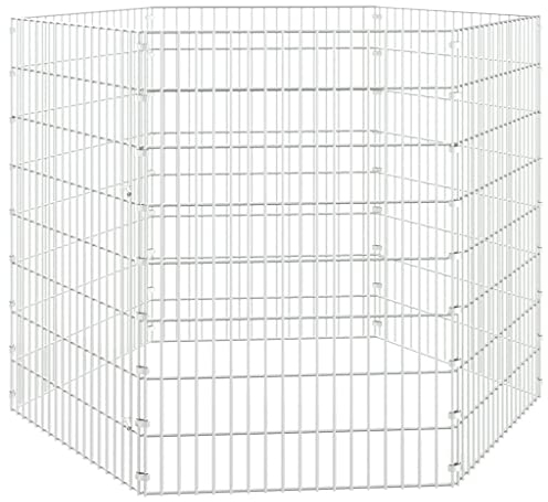 vidaXL Kaninchenkäfig 6 Paneele 54x80 cm Verzinktes Eisen Haustierkäfig Stall