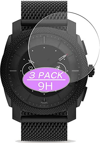 VacFun Lot de 3 Protection d'écran en Verre Trempé, compatible avec Fossil Machine Gen 6 Hybrid Smartwatch 45mm, 9H Film Protecteur Tempered Glass Screen Protector