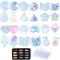 Yayatty Stampi in Resina Siliconica Shaker Charm, 12 Pz Stampo Resina Shaker Quicksand Resin Molds Stampi Silicone Quicksand Stampo Epossidica con PVC Foglio e Paillettes per DIY Mestieri