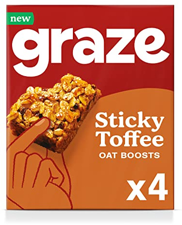 Graze - Sticky Toffee Oat Boost Snack Bars, vegan friendly, 4x30g