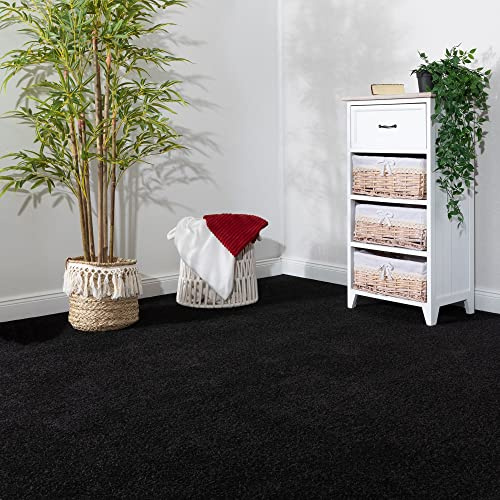 Steffensmeier Teppichboden Ibiza | Auslegware | Kinderzimmer,Wohnzimmer,Schlafzimmer und Jugendzimmer | Schwarz, Größe: 400x900 cm