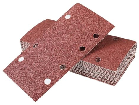 Schleifpapier Schwingschleifer, 35 Stück Schleifpapier Klett 93x185 mm Schleifblätter Rechteckig, 8 Löcher Schleifstreifen 40 60 80 120 240 Körnung für Schwingschleifer Zubehör