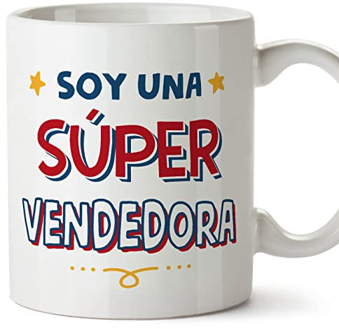 MUGFFINS Tazas para VENDEDORA mujer - En Español - Soy Súper - 11 oz / 330 ml - Regalo original y divertido