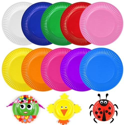 Piatto di Carta Colorato: 100 Pezzi Piatti Rotondi Colorati Versatili, Ideali per Feste, Compleanni di Bambini e Riunioni Familiari (18 cm, Multicolore)