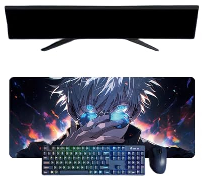 Jujutsu Kaisen Satoru Gojo XXL-Mauspad, multifunktional, Gaming Anime, 800 x 300 mm, Mauspad, Gaming-Tastatur, wasserdicht und 3 mm, rutschfeste Gummibasis, strukturierte Oberfläche