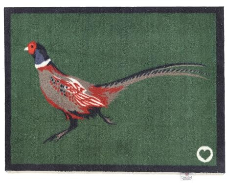 HUG RUG Pheasant 2 Green Door Mat, 65x85cm