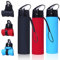 3 Stück Faltbare Trinkflasche, 600ML Trinkflasche Sport,Kollabierbare Silikon-Wasserflaschen BPA-Frei,Wiederverwendbare Auslaufsichere Wasserflaschen für Trinkrucksack, Fahrrad, Wandern,Joggen,Camping
