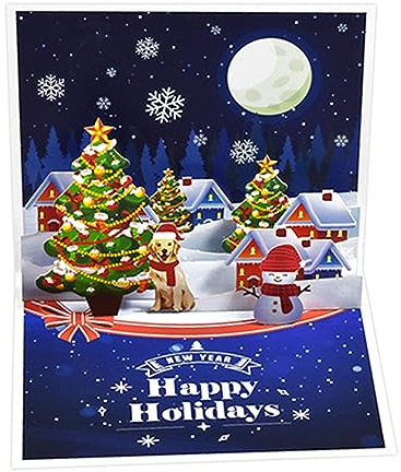 Exquisite Grußkarte für den Winter, Urlaub, Neujahr, Festival, Weihnachten, Cartoon, dreidimensionale Postkarte, Geschenk, Partyzubehör, handgefertigte Karte, warme Grüße, lebendige visuelle Wirkung,