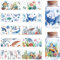 CREATCABIN 10 Sheets Ocean Stickers for Glass Cups - Rub On Transfers, Decals, UV DTF Cup Wrap, PVC Waterproof Sea Animals - Bulk for DIY Furniture Crafts - 9.44x4.33Inch