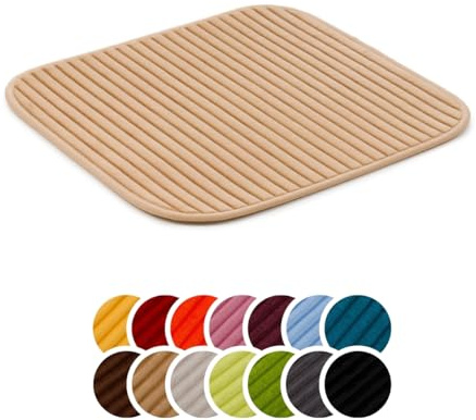 liebling Badteppich mit Anti-Rutsch-Beschichtung aus PVC Noppen, Cord-Optik, 100% Polyester, Serie Potsdam, 50 x 45 cm, 30 Grad waschbar, Fußbodenheizung geeignet, Farbe: Taupe
