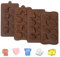 Sxutop 4 Stück Schokoladenform Tiere Pralinenform Silikon 3d Schokolade Silikonform Blume und Blatt Lebensmittel Silikon Backform Tiere für Schokolade Fondant Gelee Muffinform EiswüRfel und Seifen
