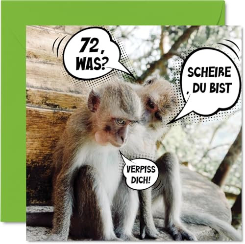 Stuff4 72. Geburtstagskarte Lustig Frauen Männer - Alte Affen - Lustiger Alles Gute Zum Geburtstag Karte für Papa Mama Opa Oma Onkel Tante Bruder Schwester 145mm Unhöfliche Scherzen Glückwunschkarten