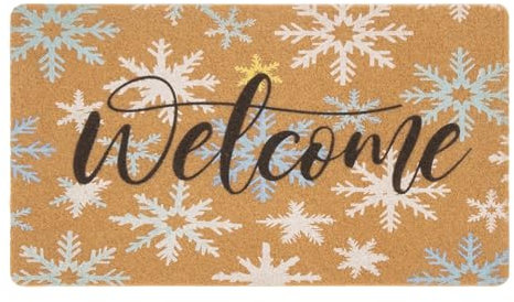 Christmas-Welcome-Doormat for Winter-Outdoor Cute Snowman Let It Snow Decoration Entrance Mats Merry Xmas Front Door Mat 17x29 inch
