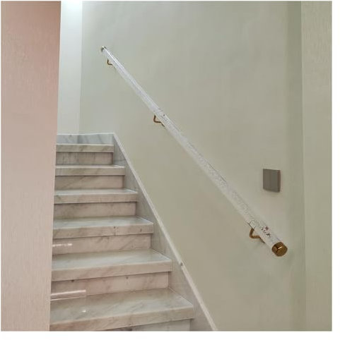 LDTTYRC Handlauf für Innentreppen aus durchsichtigem Acryl, 1–7 m lang, rutschfest, sicheres Treppengeländer aus transparentem Plexiglas, Wandmontage, Geländer, Treppenhaltegriff mit Beschlägen (Far