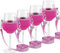 Yeehliny 4 Stück Weinglashalter Zum Umhängen Tragbare Weinglas Halterung zum Umhängen Becherhalter Verstellbarer Wine Glass Holder für Weihnachten Geburtstag Hochzeit Party (Rosa/Groß/24CM)