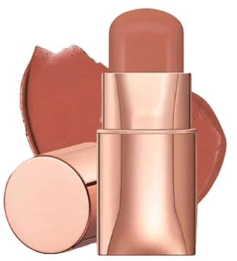 3 In 1 Blush Stick For Cheeks Lips Eyes, Luxuriously Creamy & Blendable Colour, Waterproof Lightweight Cream Blush for Cheeks Lips Eyes, Face Blush, Moisturing Cream Bronzer Blusher (C, 1)
