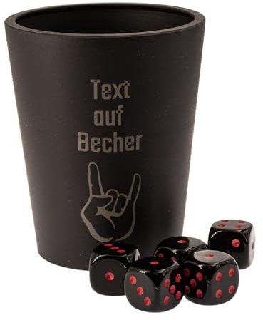 WeLoveDice - DiceCupFlex - Personalisierbarer Würfelbecher - Made In Germany (Schwarz)