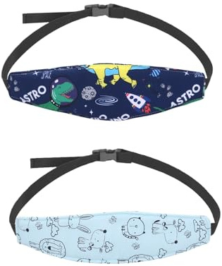 2 Stück Kopfhalterung Kindersitz,Kopfhalter Auto Schlaf Kind,Baby-Fallschutz-KopfstüTze,Baby Schlafen Schlafkissen Car Headrest,Comfy Kopfgurt,für Coche Kinder KopfstüTze Befestigungshalterung Band