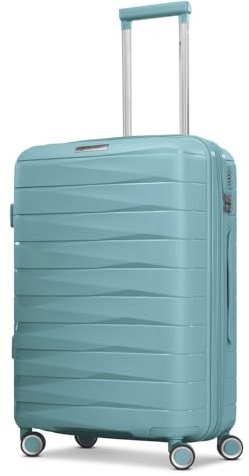Franky Check-in Koffer für Damen und Herren | mittelgroßer Trolley 42 x 24 x 65 cm aus hochwertigem, leichtem Polypropylen Material | Erweiterbar & TSA-Schloss| London Serie
