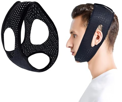 Kinnband Schlafapnoe, Anti Schnarchen Kinnriemen, 2026 Aktualisierung Kinnmaske Schlafen Kinn Maske Zum Schlafen, Kinnband Straffen Sie Die Haut und Verbessern Sie Den Schlaf für Männer und Frauen