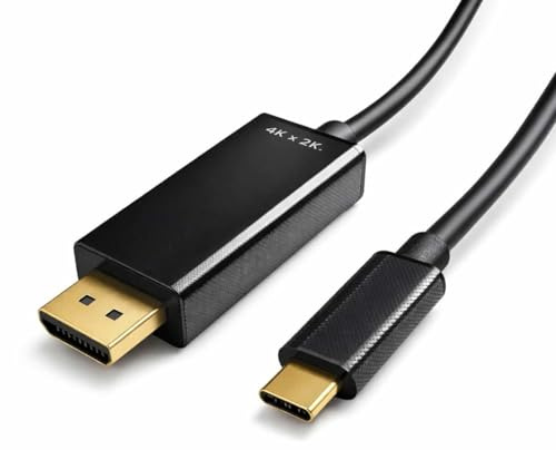 USB C to Display Port DP 1.8m Cable 4K@60Hz 2K@144Hz HDR, Thunderbolt 3/4 Compatible with MacBook Pro/Air iMac Dell XPS Lenovo Yoga Laptop to Display Port Monitor Cable (SEE LISTING FOR DEVICES)