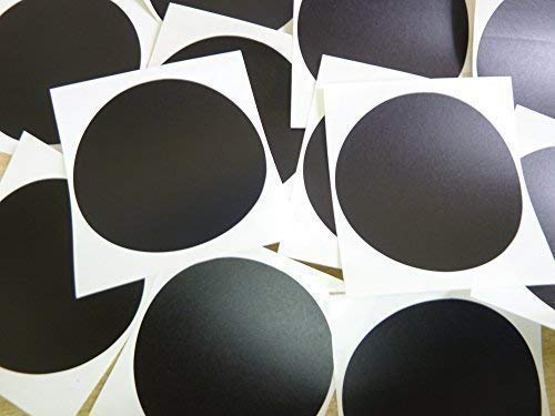 65mm (2.6 ) Rund, Kreisförmig Farbcode Sticker - Packs Of 25 Groß Bunt Runde, Klebeetiketten - 32 Farben Verfügbar - Schwarz