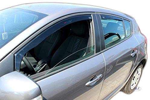 J&J AUTOMOTIVE | Heko Deflecteurs d'air Déflecteurs de Vent Compatible Avec Megane 3, 5 Potres 2008-2016, Ensemble 4 pcs, Aérodynamique