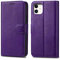 iPhone 11 Leather Case - Premium Wallet Case Leather Flip Cover For Apple iPhone 11 6.1 A2221 [Card Holder] [Magnetic Closure] (Purple)