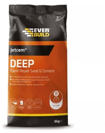 2 x EVERBUILD 2KG JETCEM DEEP Rapid Repair Premix Sand & Cement JETMIX2