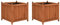 vidaXL 2X Bois de Sapin Jardinières Surélevées Pot de Plante Bac de Fleurs Jardin Patio Terrasse Extérieur 50x50x50 cm