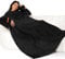 Winthome Blanket with Sleeves, Gift for Women Men Adult, Soft and Cozy Wearable Blanket with Elastic Cuffs, Hook and Loop Fastener (Black, 140x170cm)