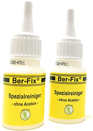 Ber-Fix Spezialreiniger Acetonfrei Reingen Sie vor jeder Klebung den Untergrund für das beste Ergebnis bei UV Kleber, 2K Kleber, Industriekleber, Schweißnaht Kleber aus Berlin 20g Flaschen