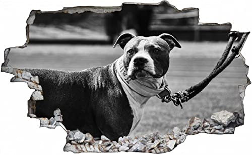 3D Wandtattoo Mauerloch Wandsticker Wandaufkleber Durchbruch selbstklebend Schlafzimmer Wohnzimmer Kinderzimmer - Hund,Größe 75X113cm