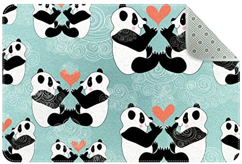 Teppich mit niedlichem Panda-Motiv, rutschfest, für Wohnzimmer, Schlafzimmer, Mädchen, Jungen, Kinderzimmer, Schlafsaal, Kinderzimmer, 61 x 40,6 cm