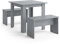 Vicco Esstisch Set Sentio, Küchentisch, Beton, 80 x 80 cm mit 2 Bänken