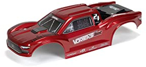 ARRMA 1:10 VORTEKS 4X2 Painted Decaled Trimmed Body Red ARA402347