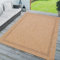 TT Home In-& Outdoorteppich Wetterfest Terrasse Küche Modern Mit Umrandung Unifarben, Farbe: Beige, Größe:80x250 cm