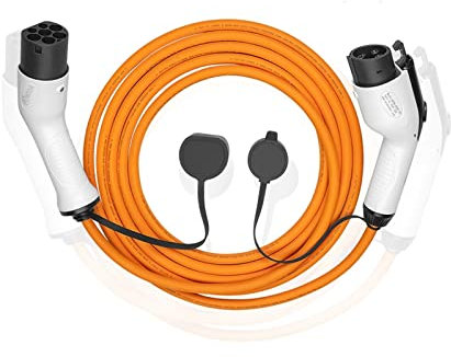 LXSWY elektroauto ladekabel Autozubehör 32A Single Phase 7.2kW EV 5 Meter Orange Kabel Typ 2 bis Typ 1 J1772 for Ladestation for Elektrofahrzeuge