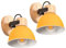 iDEGU 2 Stücke Wandleuchten Innen Vintage Wandlampe aus Holz und Eisen Industrie Design Lampe Retro Wandstrahler Verstellbare Deckenleuchte Wandspot Wohnzimmer Schlafzimmer Küche (Gelb)