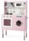 RELAX4LIFE Cocina Juguete con 5 Accesorios y Altura Ajustable 95/99/101cm, Cocinita Infantil con Luces y Sonidos Reales, Espacio de Almacenaje, Cocinita de Madera para Niños 3-8 Años (Rosa-Mini)