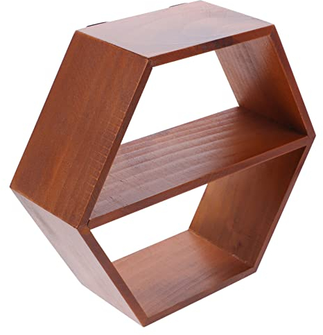 Warmhm 1-Teiliges Regal Dusch-Organizer Schwebende Wandregale Rustikale Wandregale Korbregale Holzverkleidung Holzwandregale Aufbewahrungsständer Blumentopfhalter Lagerregal