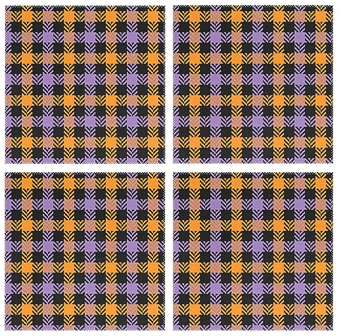 Halloween Buffalo Plaid Tartan Check Scotland Purple Orange 12x12 Set of 4 Square Placemats for Dining Table Wrinkle Wear Resistance Washable Placemats for Kitchen Table Underplate mat