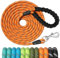 X XBEN Training Leads for Dogs, 20M/65FT Strong Rope Long line Dog Lead Leash with Soft Padded Handle and Heavy Duty Hook, Reflective Recall Training Leads for Large Medium Small Dog, Orange