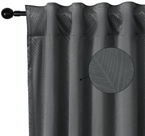 WOLTU Samtvorhang Gardinen mit Kräuselband Vorhang Blickdicht Verdunklungsvorhänge Samt Thermovorhang Kälteschutz, Velvet Samt Curtains für Deko Schlafzimmer Wohnzimmer, 135x245 cm Grau (1 Stück)