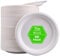 Venuscello 100 x Strong Disposable Bagasse 7 Inch Heavy Duty Biodegradable Plates White Eco-Friendly & Compostable Party Plates
