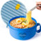 AI LOVE PEACE Microwave Noodle Bowl, BPA-Free 1200ml Soup Mug with Handles, Portable Ramen Container for Students & Offices, Blue