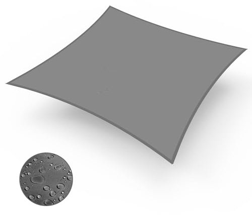 IOAOI Sonnensegel, 2 m x 3 m, rechteckig, wasserdicht, Schattensegel, Gartenüberdachung, 95 % UV-Block mit Gratis Seil, Sonnensegel für Outdoor, Garten, Terrasse, Hof, Pergola, Balkon, Party (Grau)