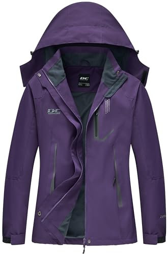 DCmount veste imperméable femme coupe vent veste de pluie à capuche softshell de randonnée anti-pluie