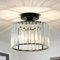 Stepeak Deckenlampe Wohnzimmer, Modern Kristall Deckenleuchte, Schwarz Deckenleuchte Wohnzimmer, Deckenlampe Schlafzimmer mit Glas Lampenschirm, Kristall Kronleuchter für Esszimmer Küche Flur Büro