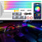 Acrylic Interior Car LED Strip Light with Wireless APP, RGB 6 in 1 with 175 inches 593 LEDs Fiber Optic Strip Lights for Car, Dynamic Chasing Music Sync Neon Car Ambient Lighting Kits